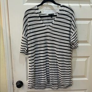 Eileen Fisher Black and White Striped Knit Top